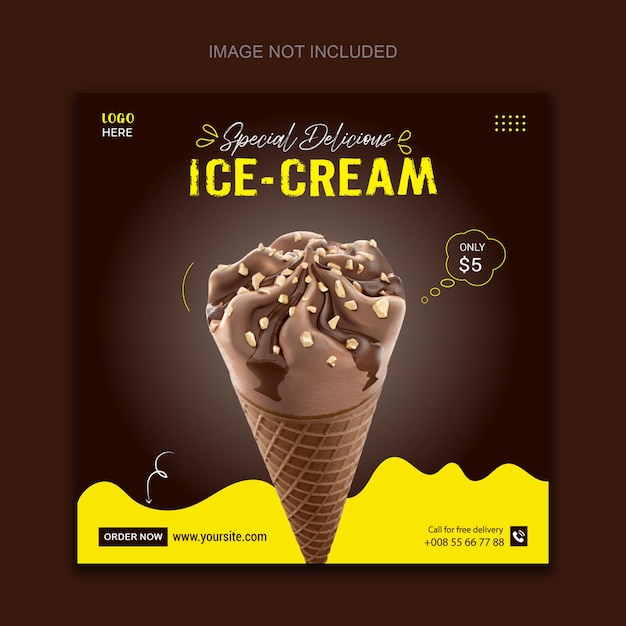 Special delicious ice cream social media post design 05