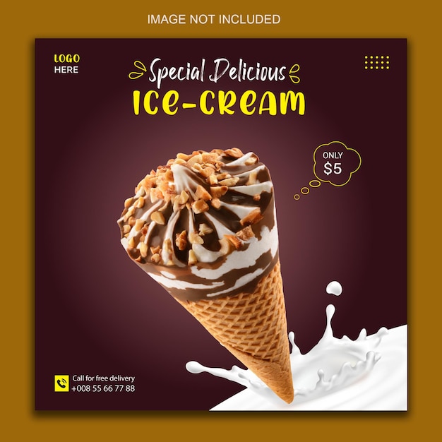 Special delicious ice cream social media post  design 11