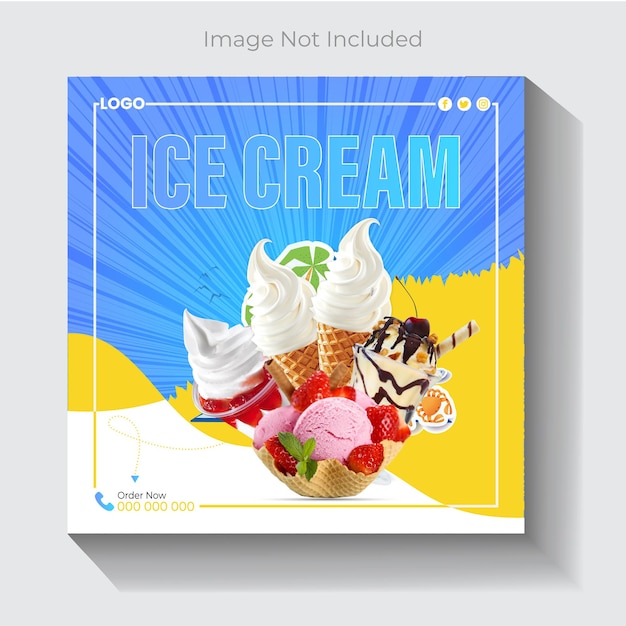 Vector special delicious ice cream social media post design