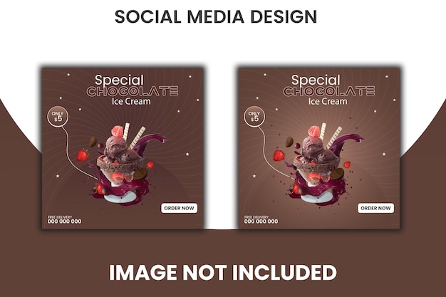 Vector special delicious ice cream social media post and flyer design template