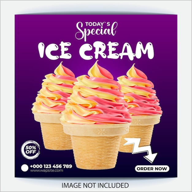 Special delicious ice cream social media post
