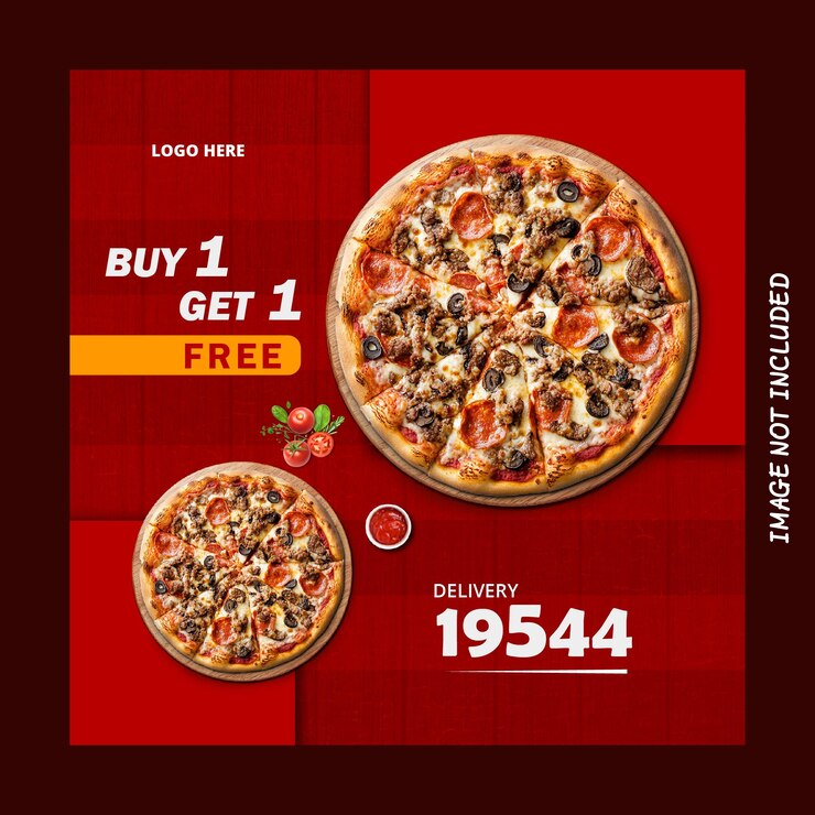 Vector 맛있는 피자 메뉴와 레스토랑
