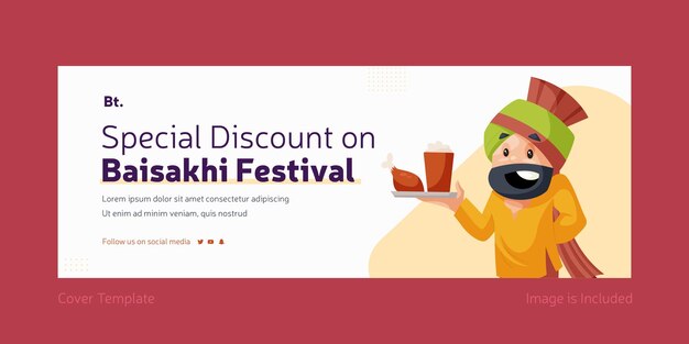 Sconto speciale sul design della copertina facebook del festival baisakhi