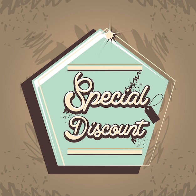 special discount label style retro