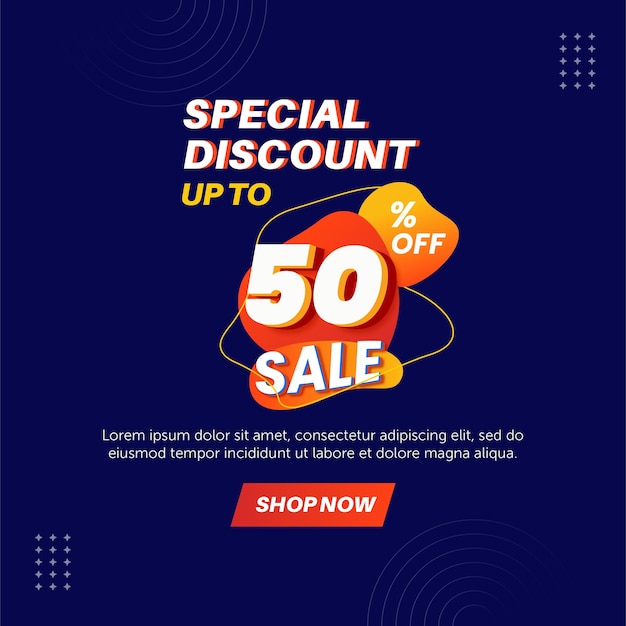 Special discount sale 50 percent.Number special discount sign template design