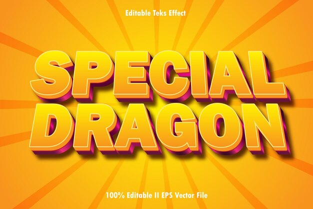 Special Dragon Editable Text Effect 3d Emboss Gradient Style