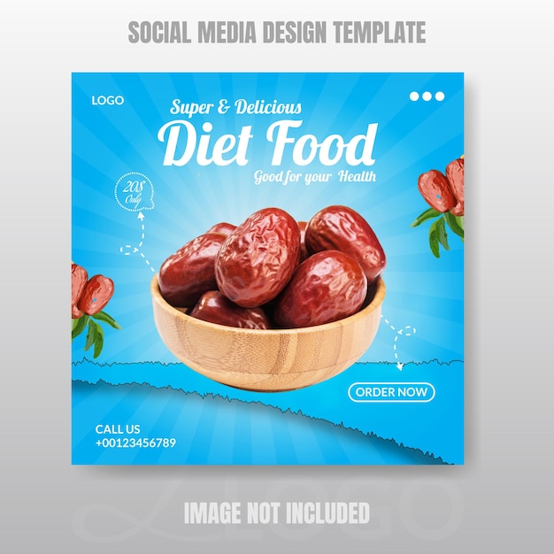 Special drink juice and healthy food promo post or social media post design template