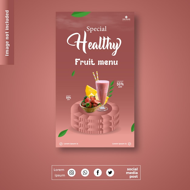 Special drink menu promotion social media instagram post banner template