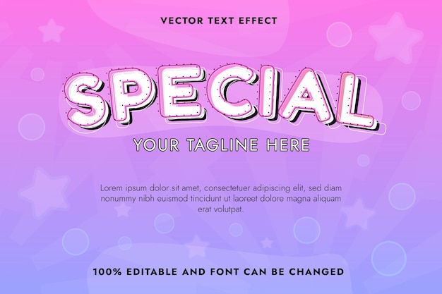 Special editable text effect template