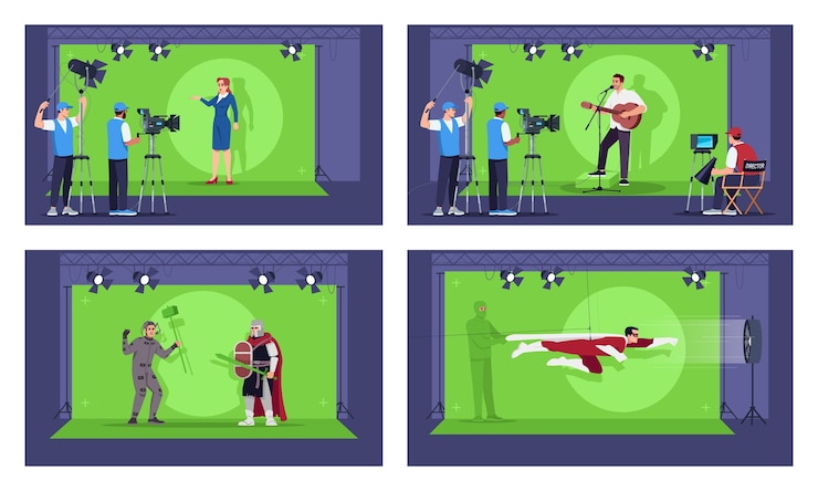 Vector special effects semi flat illustration set