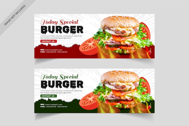 Vettore design speciale per banner fast food hamburger