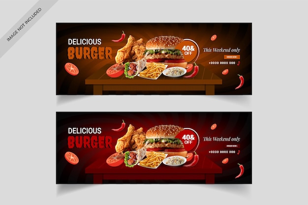 Vector special fast food burger banner design