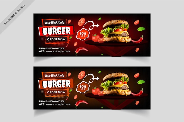 Специальный дизайн баннера для гамбургеров быстрого питания