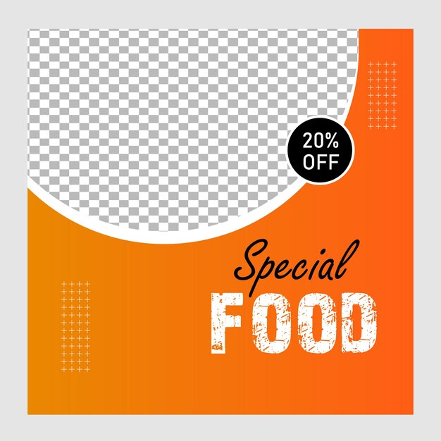 Menu speciale di fast food offre post design sui social media