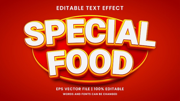 Special food 3d editable text effect