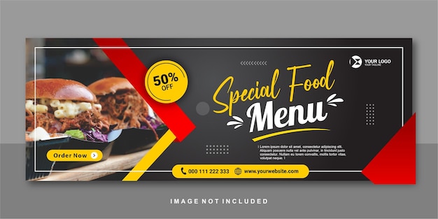 Vector special food menu facebook banner premium design