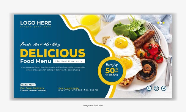 Vector special food menu resaurant social medial post template , burger chicken pizza delicious food banner