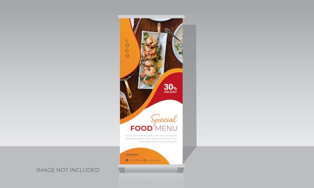 Special Food menu roll up banner template for food exhibition or restaurant