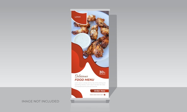 Vector special food menu roll up banner template for food exhibition or restaurant