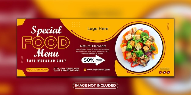 Special food menu social media facebook cover template