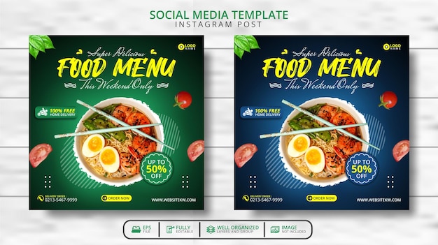 Special Food Menu Social Media Post Template Promotie