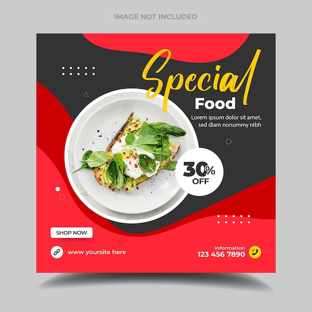 Special Food Menu social media post and web banner