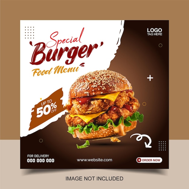 Special food menu social media promotion banner and restaurant post design