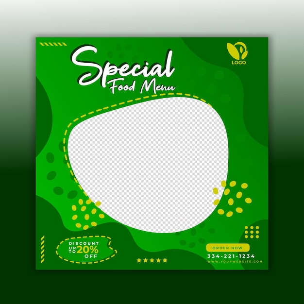 Special food menu social media promotion post template