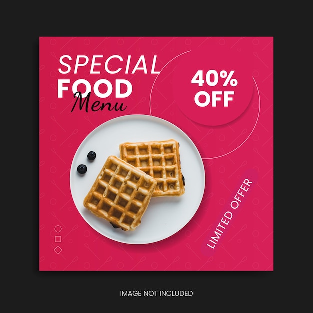 special food menu social media template restaurant Instagram post facebook ad design