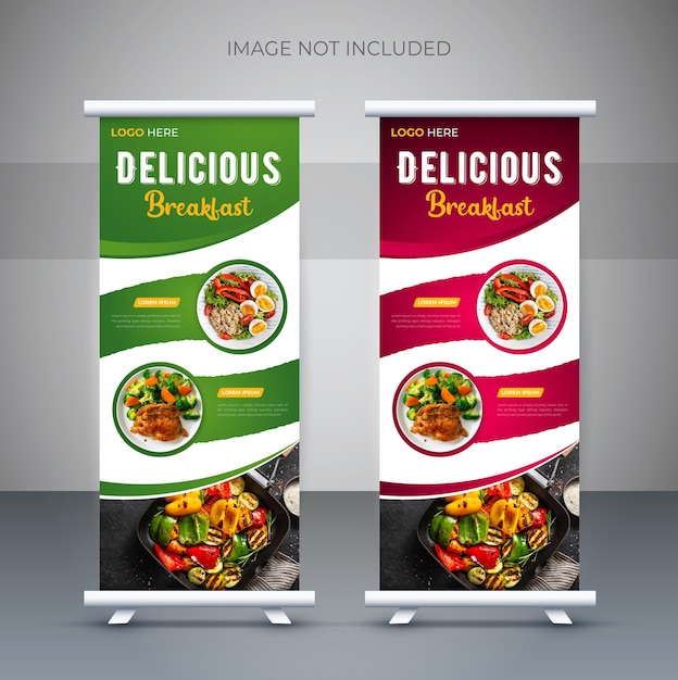 Special Food roll up and restaurant roll up banner template