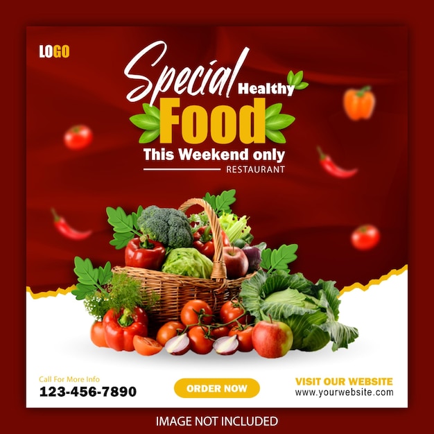 Special food social media banner post template psd