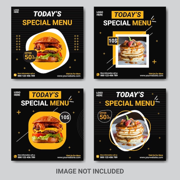 Vector special food social media post banner template