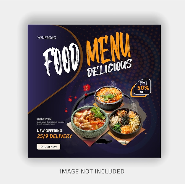 Special food social media post banner templates