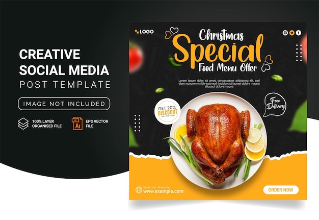 Special food social media post banner templates