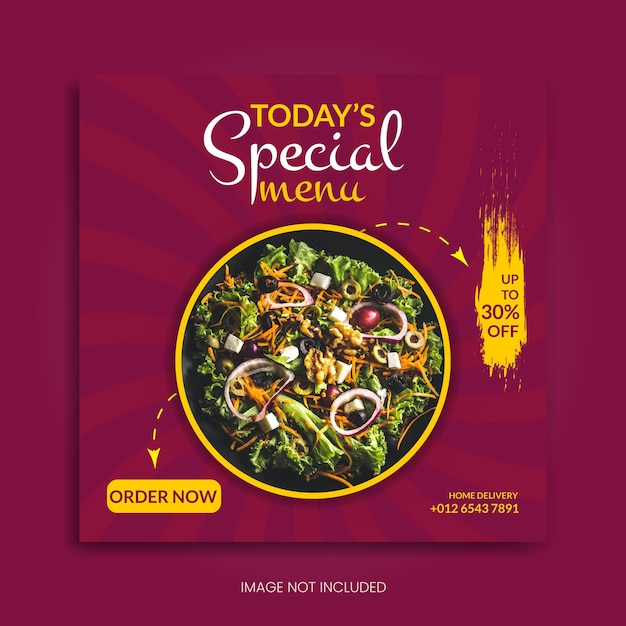 special food social media post Instagram post design Facebook ad template vector