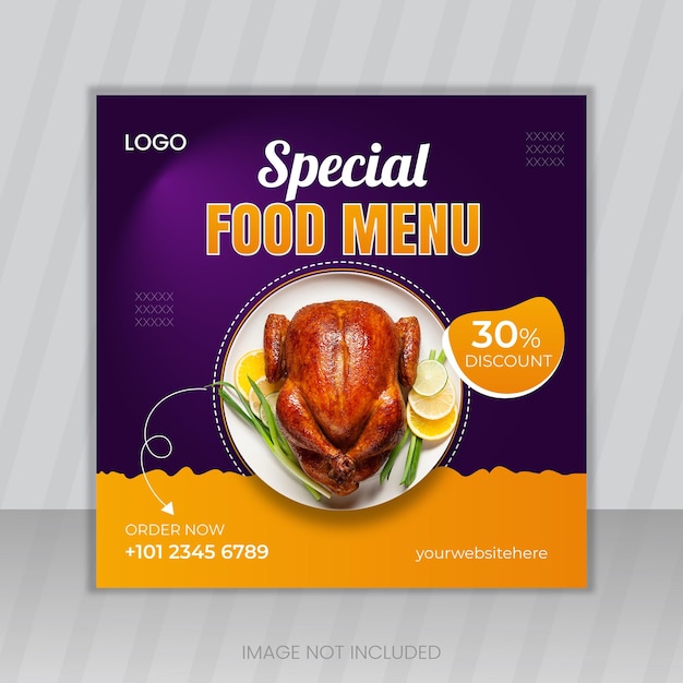 special food social media post or restaurant banner template