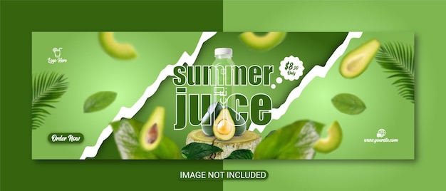 Special fruit juice flyer template and juice promotion cover template design premium vector