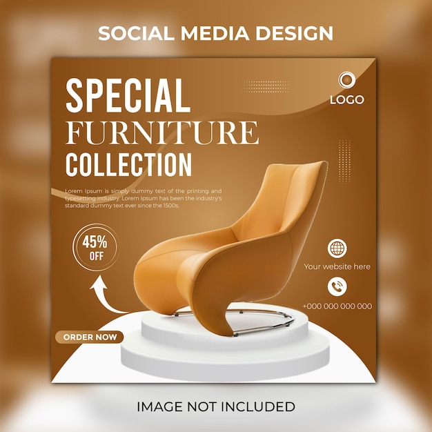 Vector special furniture collection social media post banner template premium vector