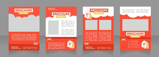 Special gift for customer encouragement blank brochure design template set with copy space for text premade corporate reports collection editable 4 paper pages ubuntu bold regular fonts used