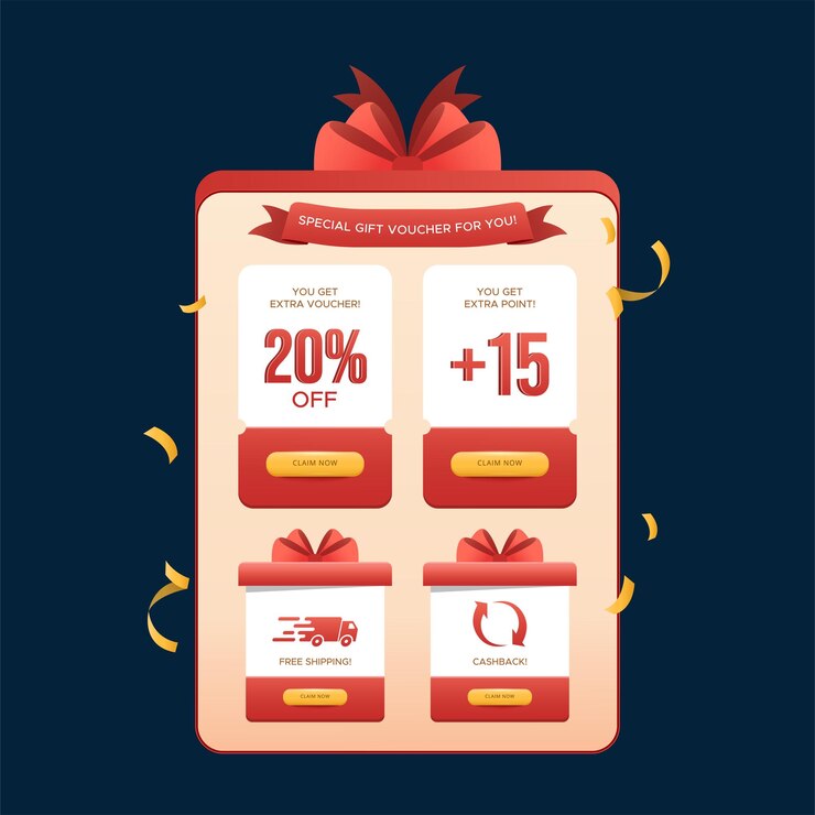 Special gift extra voucher collection with 20 percent off extra points free shipping and cashback