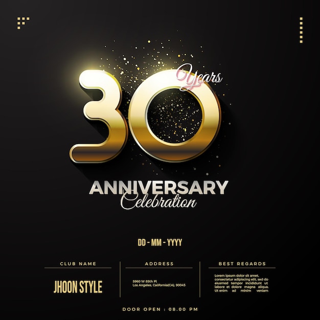 Edizione speciale in oro per l'invito alla celebrazione del 30° anniversario