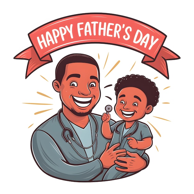 A Special Happy Fathers Day Illustration for an Amazing Dad Vector Art