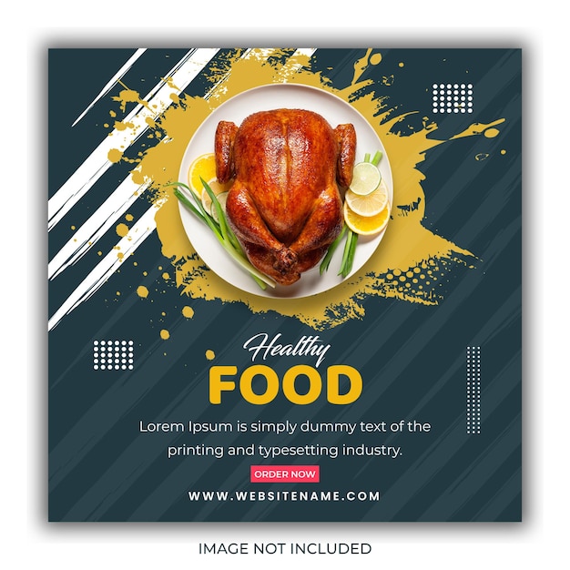 Vector special healthy food menu promotional shop social media editable post template eps vector file