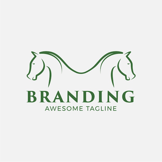 Special Horse and Mountain Logo Template