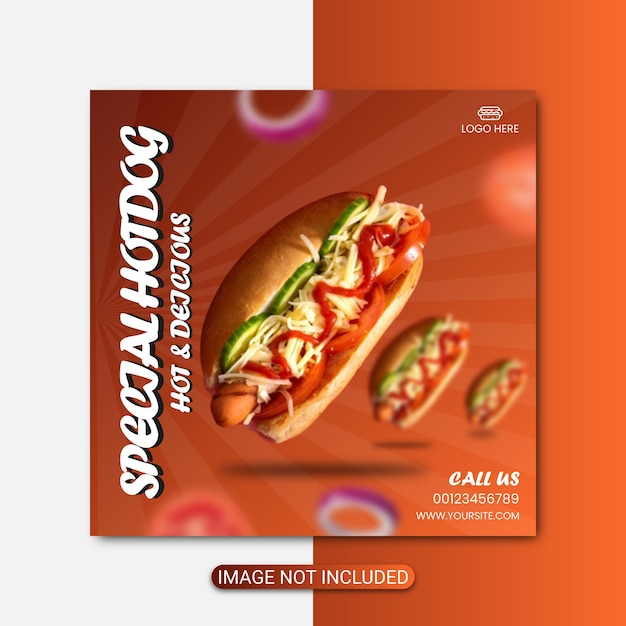 Special hotdog template premium vector