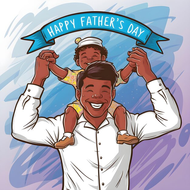 A Special Illustration for a Special Dad on Fathers Day Vector Format