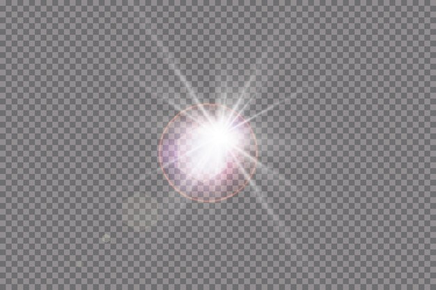 Special lens flare light effect. sun flash with rays and spotlight.