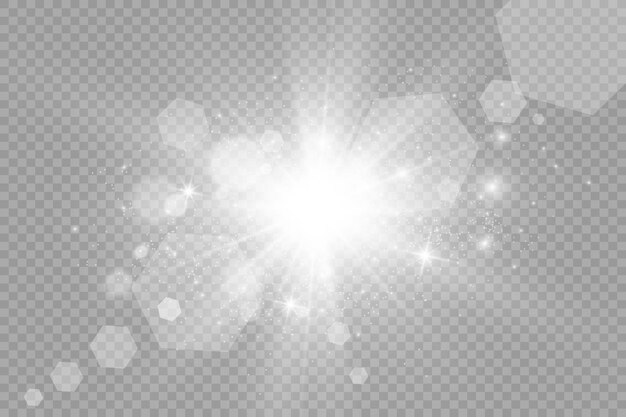 特殊レンズ フラッシュ、ライト効果。フラッシュは光線とサーチライトを点滅させます。 illust.白く光る