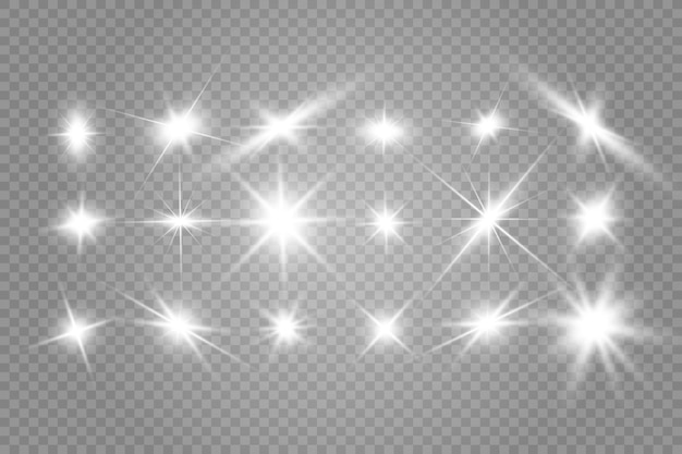Vettore speciale lente flash, effetto luce. il flash emette raggi e riflettore. illust.bianco incandescente