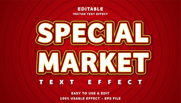 special market editable text effect with modern and simple style